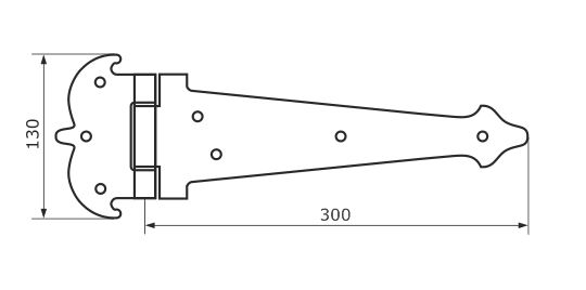 Петля-стрела  ПС- 300 фигурная мод.2 черный  (Балаково) DOMART; 11594068