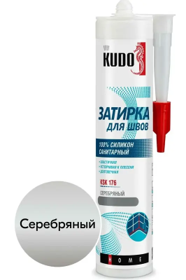 Герметик-затирка для швов силиконовый санитарный, серебряный 280мл  KUDO HOME KSK-176; 11613342