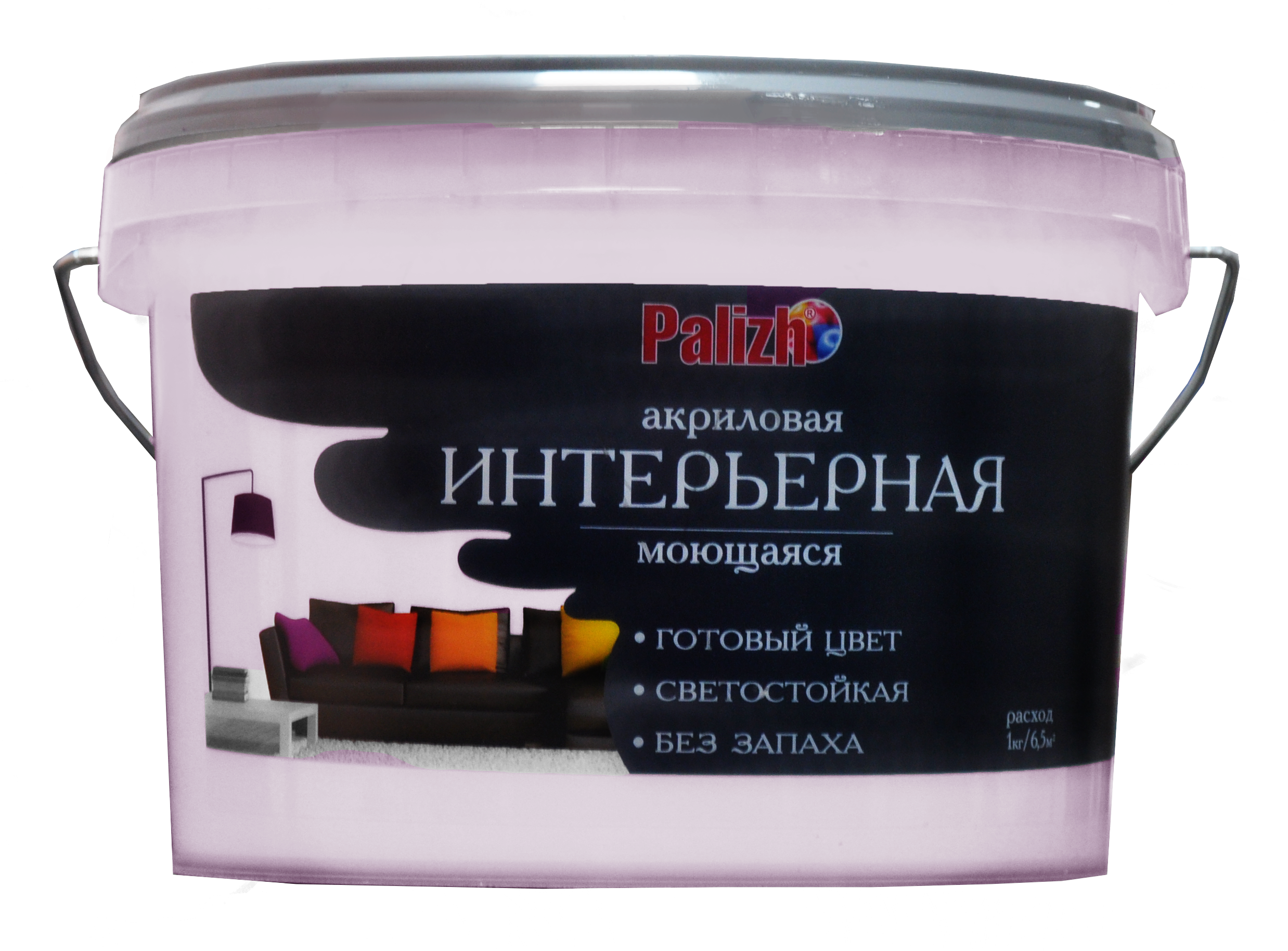 Краска PALIZH акриловая интерьерная моющаяся №313 розмарин 3,7 кг; 11605604