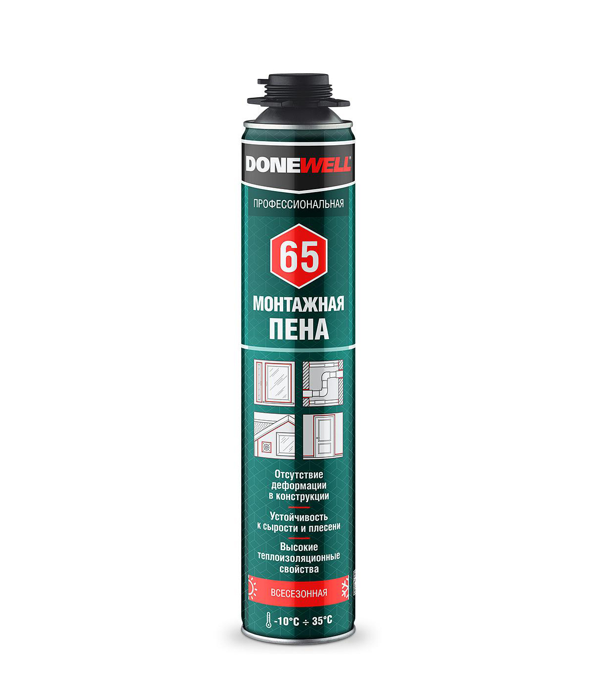 Пена полиуретановая монтажная профессиональная всесезонная DONEWELL 65; 11605260