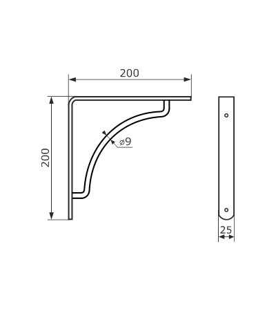 Кронштейн ARCH 200х200 мод.2 черный DOMART; 11605900