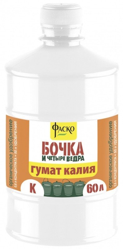 Жидкое удобрение ЖКУ Бочка и четыре ведра гумат калия 0,6л; 11592572