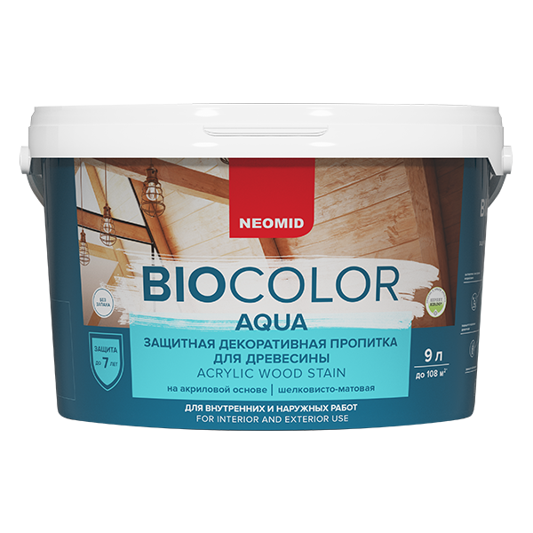 Защитный состав для дерева NEOMID BIO COLOR aqua Махагон 9л; 11594387