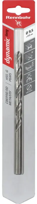 Сверло по металлу ЦХ 9,5х175мм, HSS-G Р6М5, 1шт/уп RENNBOHR DYNAMIC LONG CARD (669095); 11614297