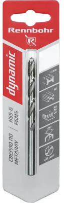 Сверло по металлу ЦХ 7,5х109мм, HSS-G Р6М5, 1шт/уп RENNBOHR DYNAMIC CARD (675075); 11614474