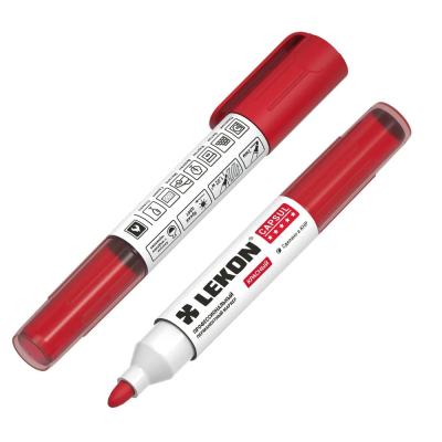 Маркер перманентный 3мм с жидкими чернилами красный 10шт LEKON Capsul 014613; УТ-00000129