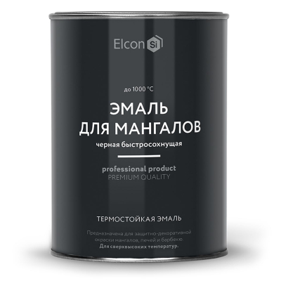 Эмаль термостойкая Elcon Max Therm для мангалов черная 1000°C (0,8кг); 11607890