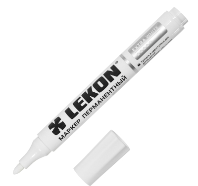 Маркер перманентный 3мм белый LEKON EXTRA WHITE 012393; 11614373
