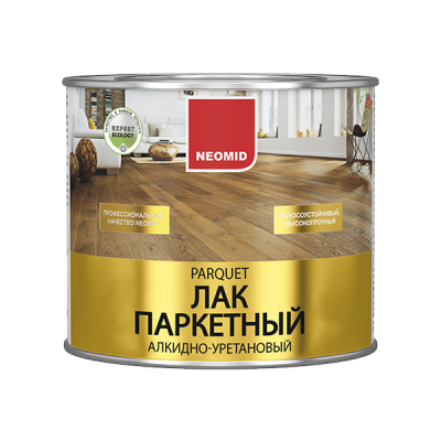 Лак паркетный, полуматовый алкидно-уретановый NEOMID (2,5л/2,2кг); 11594637