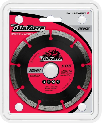 Диск алмазный 115х22,23х8x2,0 мм сухой рез DIAFORCE SEGMENT  (500115); 11614177