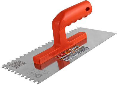 Гладилка из нерж. стали 0,7мм 280х130мм  зуб 6х6 мм (DЕCOR 661-006); 11613409