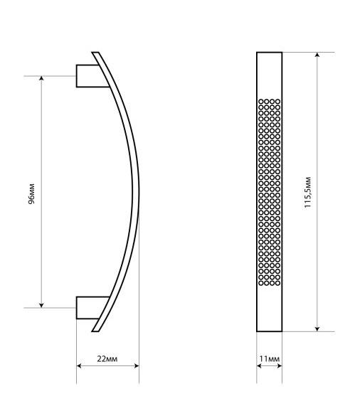 Мебельная ручка-кнопка хром (2 штуки) StahlBuro А345-96СР/16627; 11614944