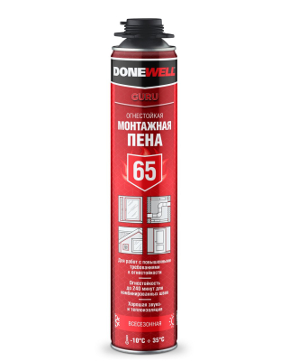 Пена профессиональная огнестойкая всесезонная  DONEWELL 65 1000 мл DPPF10U65; 11613346