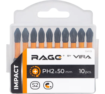Биты торсионные S2 PH2 x 50 мм 10 шт RAGE 554123; УТ-00000229