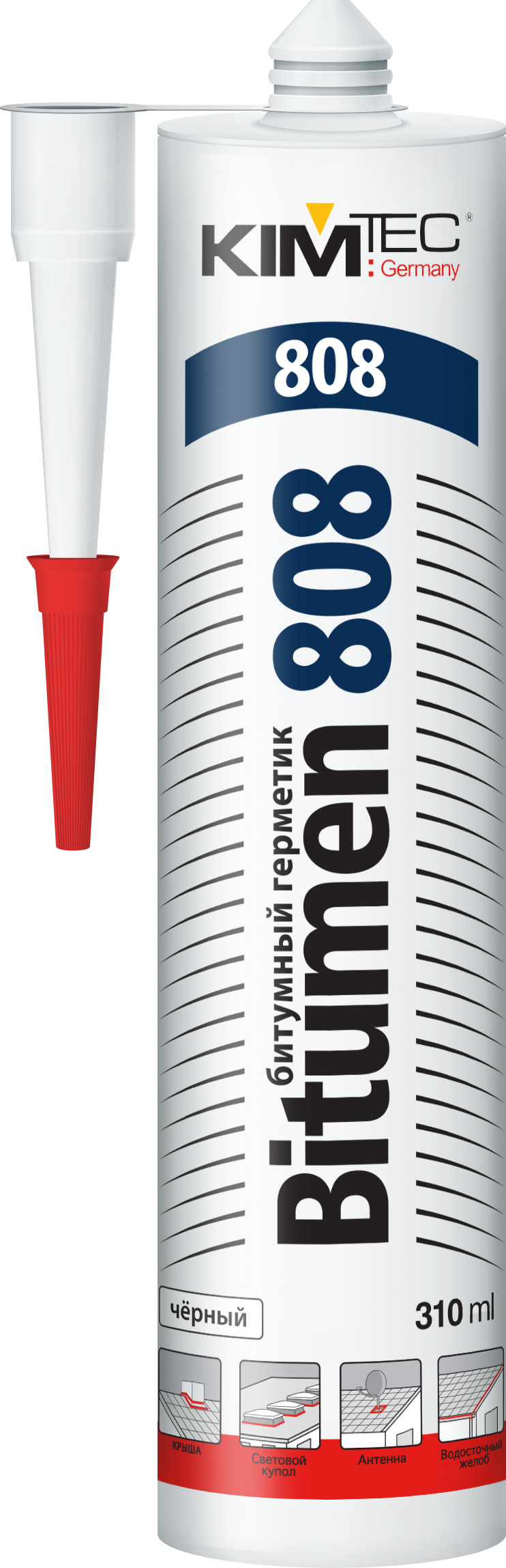 Герметик битумный 310 мл чёрный KIM TEC Bitumen 808 02-01-88; 585213