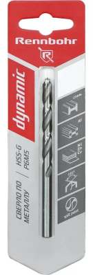 Сверло по металлу ЦХ 6,5х101мм, HSS-G Р6М5, 1шт/уп RENNBOHR DYNAMIC CARD (675065); 11614262