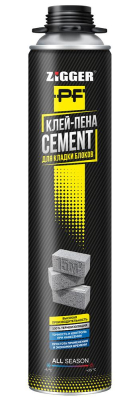 Клей-Пена для кладки блоков ПРОФ всесезонная, 850мл/950гр ZIGGER PF CEMENT 01-03-43; 11607326