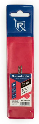 Сверло по металлу ЦХ  1,5x40мм 2шт/уп  HSS-R  Р6М5К5 RENNBOHR BASIC (460015); 11614238