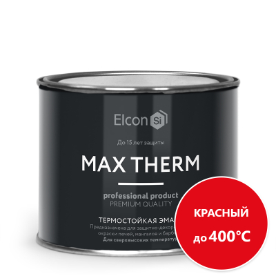 Эмаль термостойкая Elcon Max Therm красная 400 градусов 0,4кг; 11607439