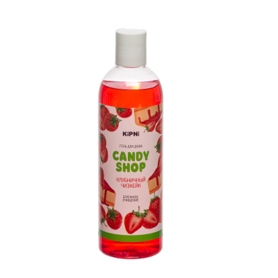 Гель для душа CANDY SHOP Клубничный чизкейк женский аромат с крышкой  0,375л; 11608872