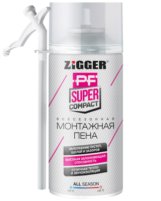Пена бытовая всесезонная 230мл/210г SUPER COMPACT ZIGGER PF 01-03-36; 11614210