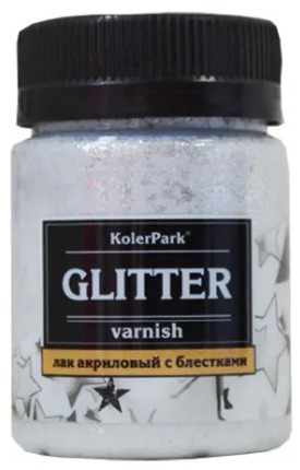 Лак акриловый глиттерный KolerPark серебро 150мл КР.191-0,15  11607094
