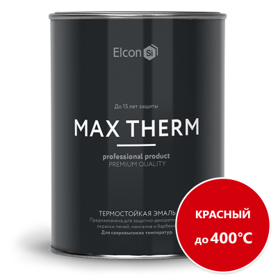 Эмаль термостойкая Elcon красная 400 градусов (0,8кг); 11608269