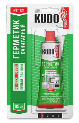 Герметик силиконовый санитарный KUDO 280 мл белый тюбик 85 мл KSТ-121; 11605544