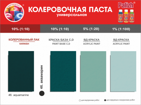 Колер универсальный  №46 0.9л аквамарин PALIZH ST-46-0.9; 11613458