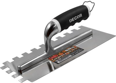 Гладилка 280х130мм с зубьями 14х14мм, сталь 0,7 мм 2К ручка (DЕCOR 620-014); 11615135