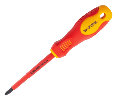 Отвертка диэлектрическая крестовая 1000В VDE PH2*100 мм RAGE by VIRA (397020); УТ-00000362
