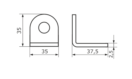 Проушина 35*70 угловая б/п (Балаково) DOMART; 54889
