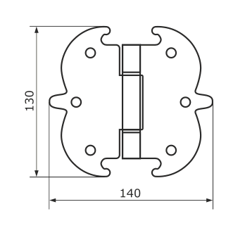 Петля фигурная 130х140 черная (Балаково) DOMART; 11593704