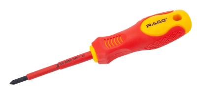 Отвертка диэлектрическая крестовая 1000В VDE PH1*80 мм RAGE by VIRA (397019); УТ-00000361