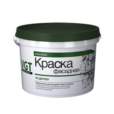 Краска по дереву ВД АК 1180 фасадная белая 3кг ВГТ; 11608075