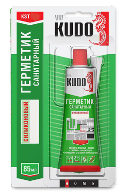 Герметик силиконовый санитарный KUDO 280 мл прозрачный тюбик 85 мл KSТ-120; 11605543