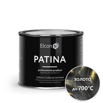 Эмаль Elcon Patina термостойкая золото 0,2кг; 11607218