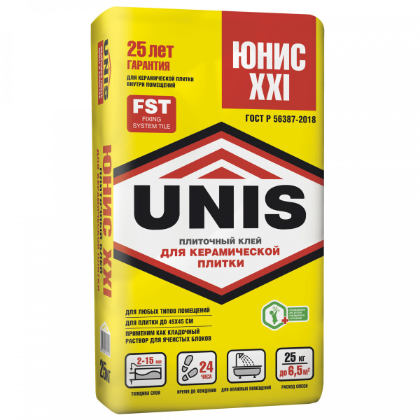 Клей плиточный UNIS Юнис-XXI  25кг; 4289