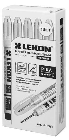 Маркер перманентный 0,5мм удлиненный наконечник черный LEKON Pika 012581; 11614371