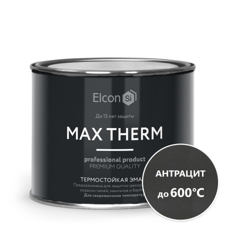Эмаль термостойкая Elcon Max Therm антрацит 600 градусов 0,4кг; 11607437