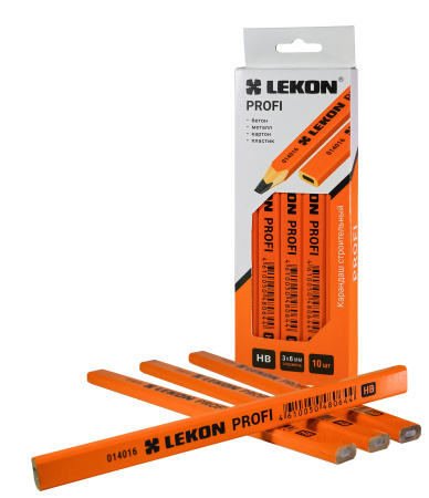 Карандаш плоский, твердо-мягкий (ВН), оранжевый LEKON PROFI 014016; 11614378