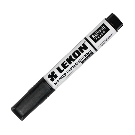 Маркер перманентный 3мм заправляемый черный LEKON ReFresh 012083; 11614366