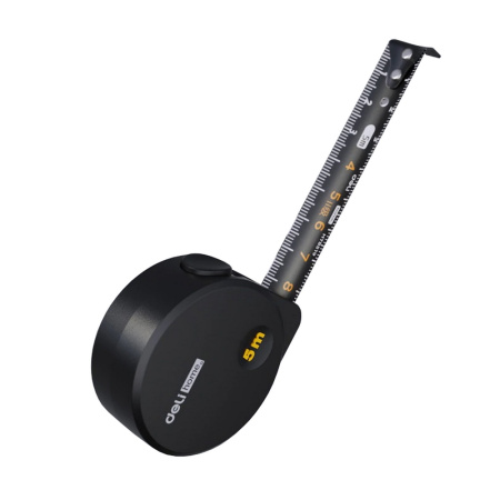 Рулетка 5м х 19мм, эксклюзивный дизайн, софттач Home Series Black Deli HT8519; 11608834