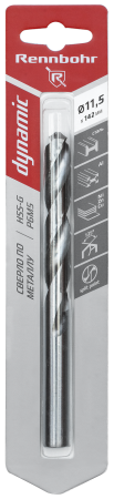 Сверло по металлу ЦХ 11,5х142мм, HSS-G Р6М5, 1шт/уп RENNBOHR DYNAMIC CARD (675115); 11614293