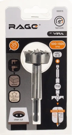 Сверло Форстнера 35 мм RAGE by VIRA, 552015; УТ-00000258