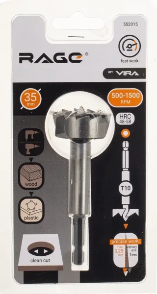 Сверло Форстнера 35 мм RAGE by VIRA, 552015; УТ-00000258