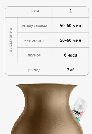 Эмаль молотковая по ржавчине черно-бронзовая алкидная 520мл KUDO KU-3009; 57446