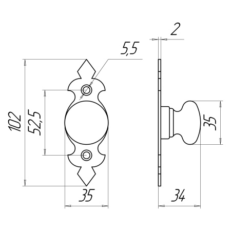Ручка мебельная РМ-100 ГОТИКА 102х35 черный (Балаково) DOMART; 11614901