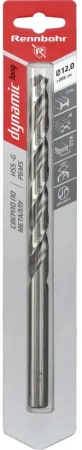 Сверло по металлу ЦХ 12,0х205мм, HSS-G Р6М5, 1шт/уп RENNBOHR DYNAMIC CARD (669120); 11614478