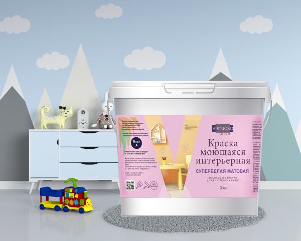 Краска моющаяся матовая VIRTUOSO PREMIUM база А